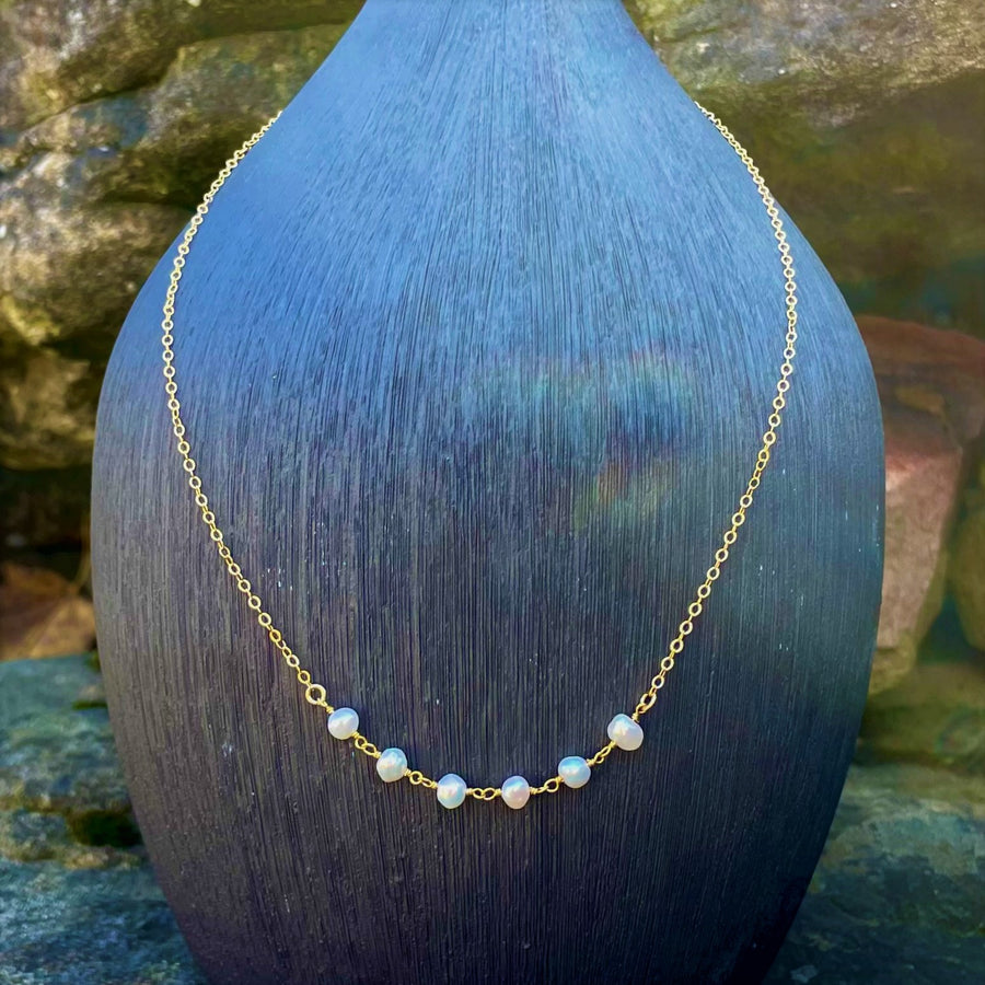 14K Gold-Filled Choker with White Freshwater Pearls