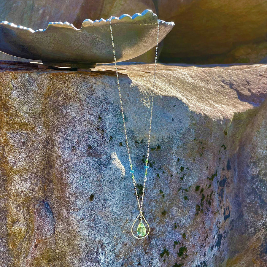 "Sea Mist" Necklace and Infinity Pendant Set